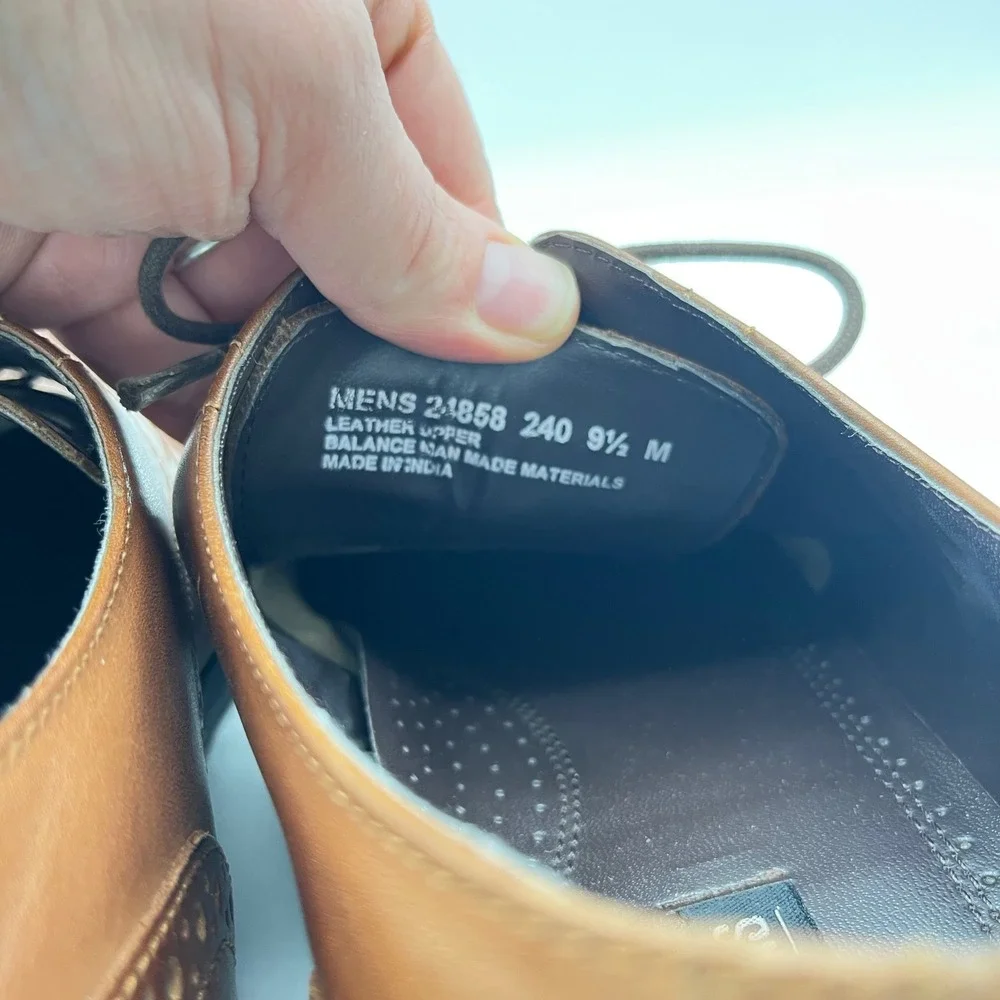 Stacy Adams Mens Brown Leather Cap Toe Oxford Dress Shoes Size 9.5 M 24858‎